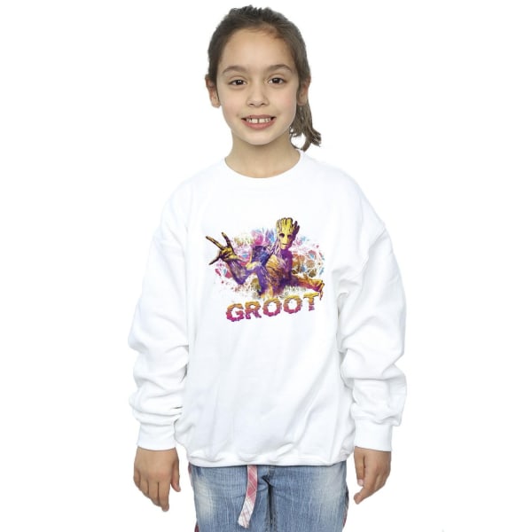 Marvel Girls Guardians Of The Galaxy Abstract Groot Sweatshirt White 5-6 Years