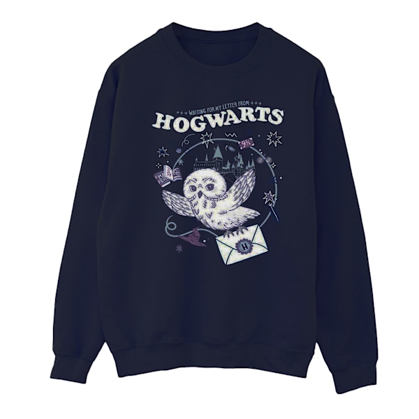 Harry Potter Herr Sweatshirt med uggla och brev från Hogwarts 4XL Marinblå Navy Blue 4XL