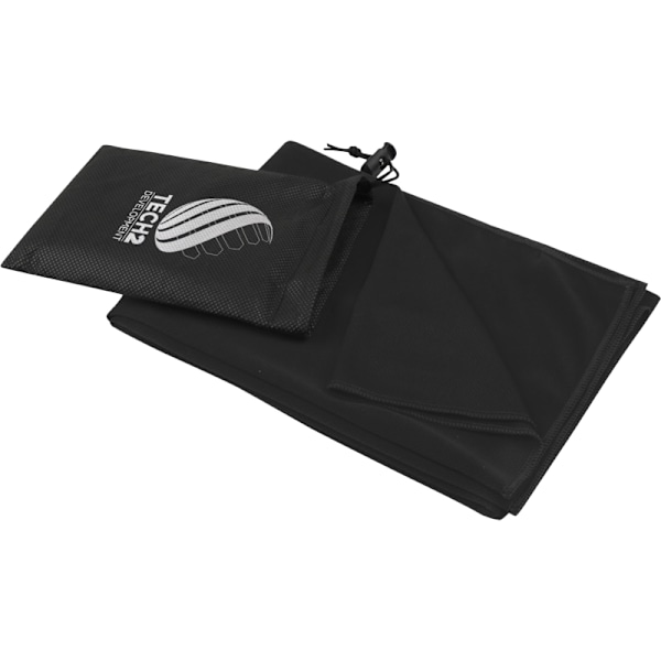 Lucas RPET Sport Handduk 100cm x 50cm Solid Svart Solid Black 100cm x 50cm