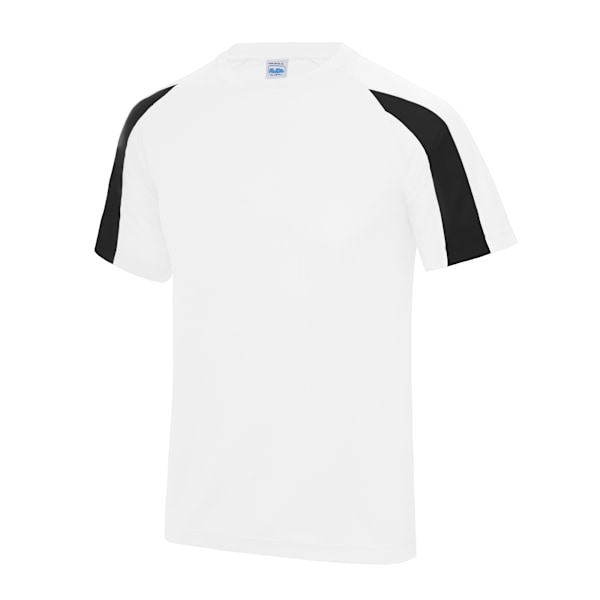 AWDis Just Cool Kids Unisex Kontrastfärgad Enfärgad Sport T-shirt 12-13 Arctic White/Jet Black 12-13