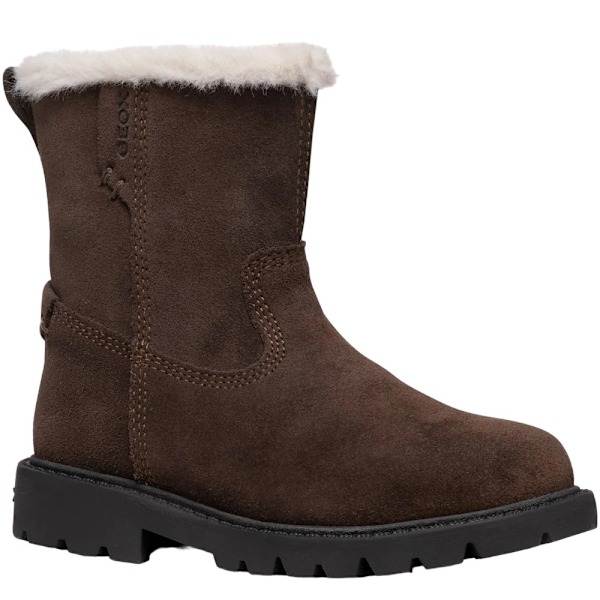 Geox Shaylax Ankelboots i Lackläder och Mocka för Flickor, Storlek 4 UK, Chestnut Chestnut 4 UK