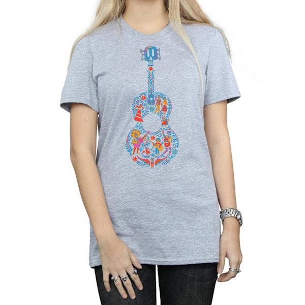 Disney Dam/Kvinnor Coco Gitarr Mönster Bomull Boyfriend T-Shi Sports Grey XL