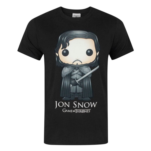 Game Of Thrones Official Mens Funko Jon Snow T-Shirt S Svart Black S