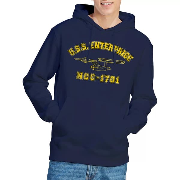 Star Trek Herr Enterprise Athletic Hoodie M Marinblå Navy M