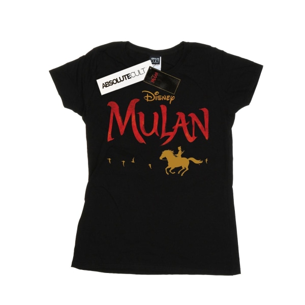 Disney Mulan filmlogotyp för damer/damer T-shirt bomull XXL svart Black XXL