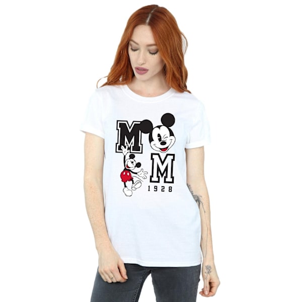 Disney Dam/Damer Mickey Mouse Hopp Och Blink Bomull Pojkvän White M