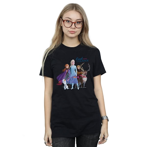 Disney Dam/Kvinnor Frozen 2 Lead With Courage Bomull Boyfrien Black 4XL
