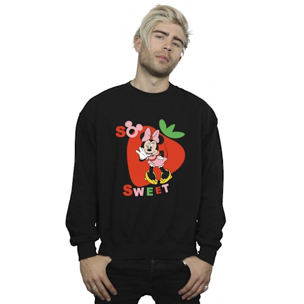 Disney Mens Minnie Mouse So Sweet Strawberry Sweatshirt S Svart Black S