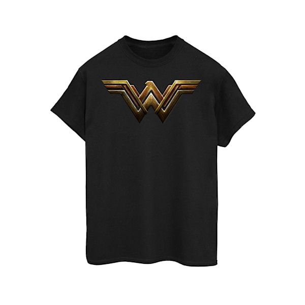 Wonder Woman Dam/Damer Logotyp Bomull Boyfriend T-shirt XXL Svart Black XXL