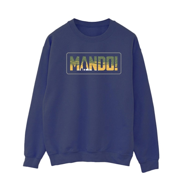 Star Wars Dam/Damer The Mandalorian Mando Cutout Sweatshirt Navy Blue XL