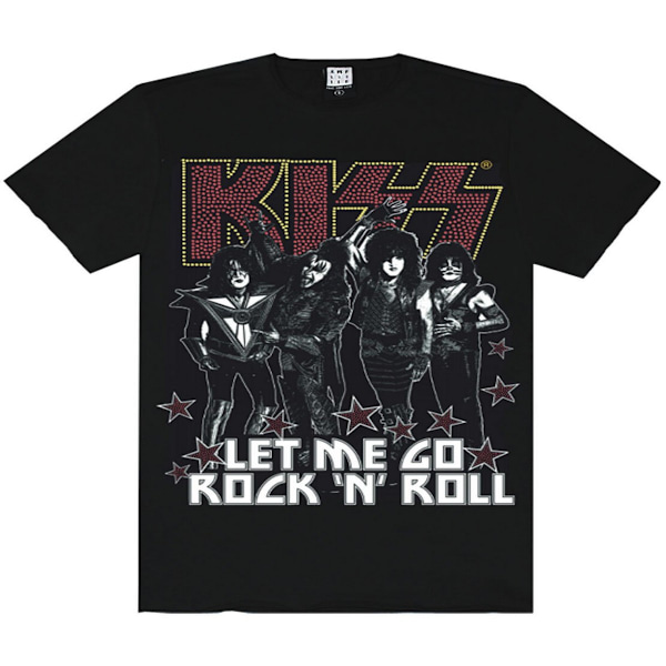 Amplified Mens Let Me Go Rock N Roll Kiss Diamante T-Shirt M Bl Black M