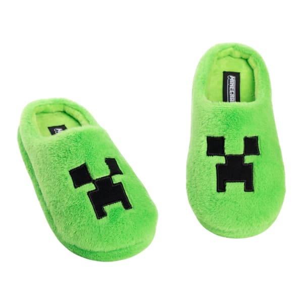Minecraft Pojkar Creeper Tryckta Tofflor 3 UK Grön/Grå Green/Grey 3 UK