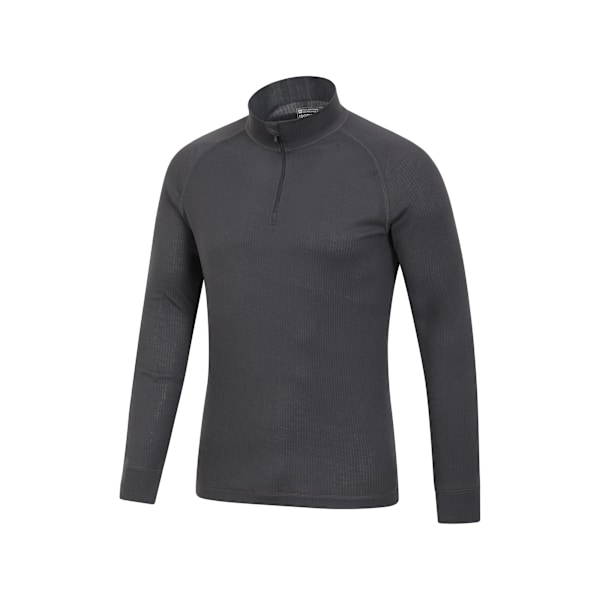 Mountain Warehouse Talus Långärmad Termotopp med Dragkedja för Herr Charcoal XXS