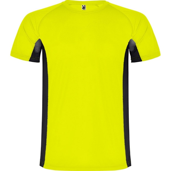 Roly Herr Shanghai Kortärmad Sport T-shirt XL Fluorescerande Fluorescent Yellow/Solid Black XL