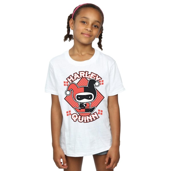 Harley Quinn Girls Chibi Bomull T-shirt 5-6 år Vit White 5-6 Years