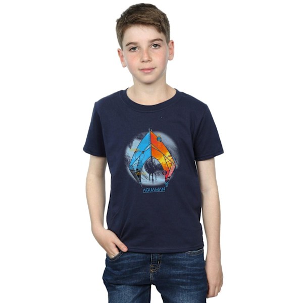 DC Comics Boys Aquaman Tropical Logo T-Shirt 12-13 år Marinblå B Navy Blue 12-13 Years