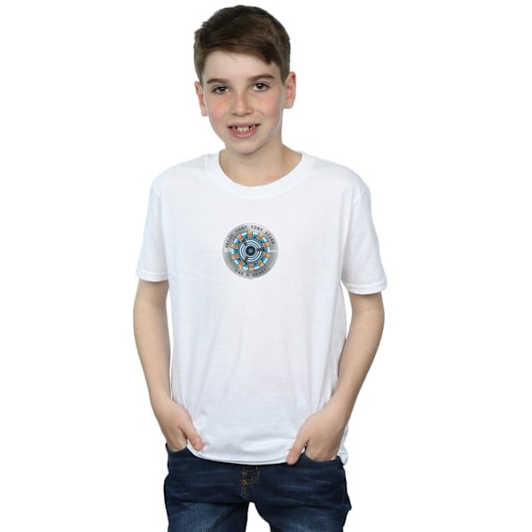 Marvel Pojkar Avengers Endgame Tony Stark Hjärta T-Shirt 9-11 År White 9-11 Years