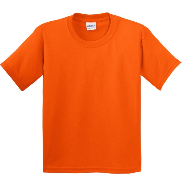 Gildan Youth Unisex Heavy Cotton T-Shirt L Orange Orange L