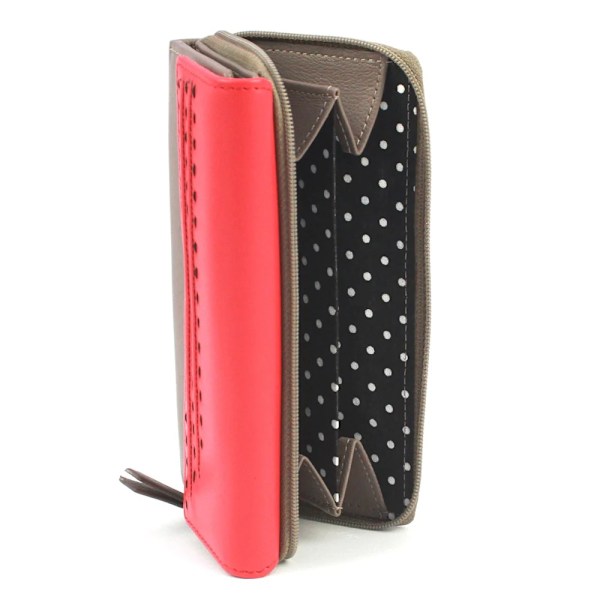 Eastern Counties Leather Dam/Dam Ferne Färgblock Läder Taupe/Watermelon One Size