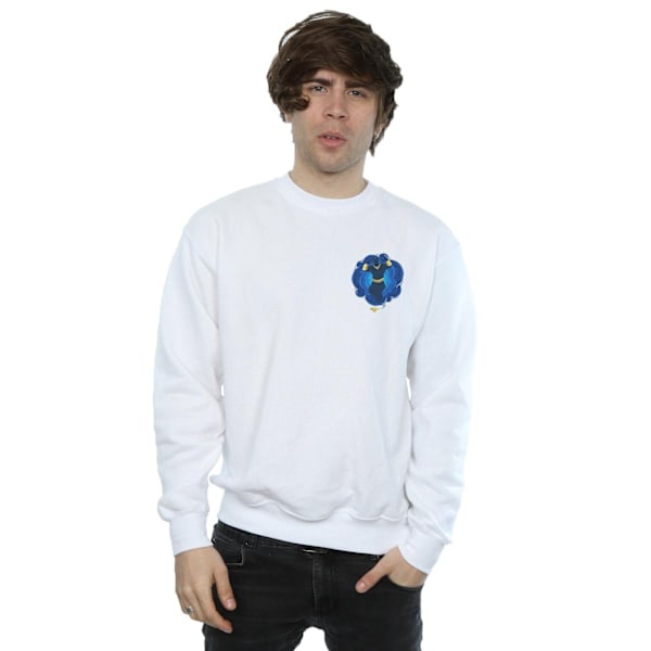 Disney Mens Aladdin Movie Genie Breast Print Sweatshirt XXL Vit White XXL