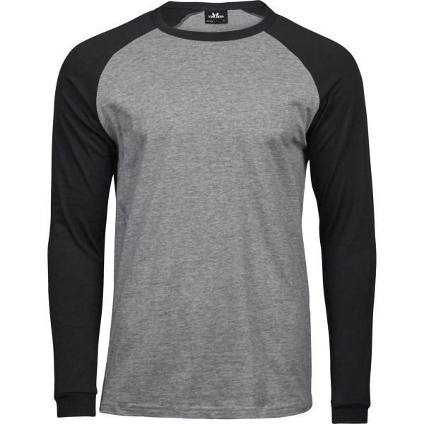 Tee Jay Herr T-shirt i Heather Baseball L Heather Grey/Black Heather Grey/Black L