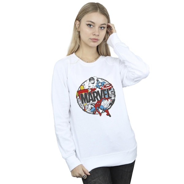 Marvel Dam/Kvinnor Seriefigur Cirkel Sweatshirt M Vit White M