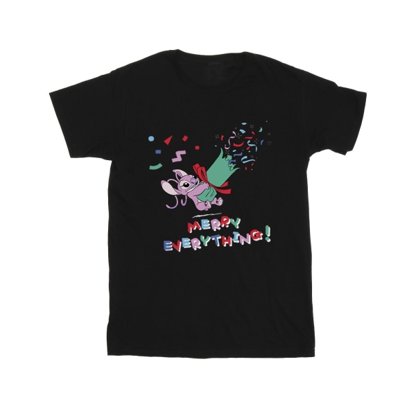 Disney Mens Lilo And Stitch Angel Merry Everything T-Shirt 3XL Black 3XL