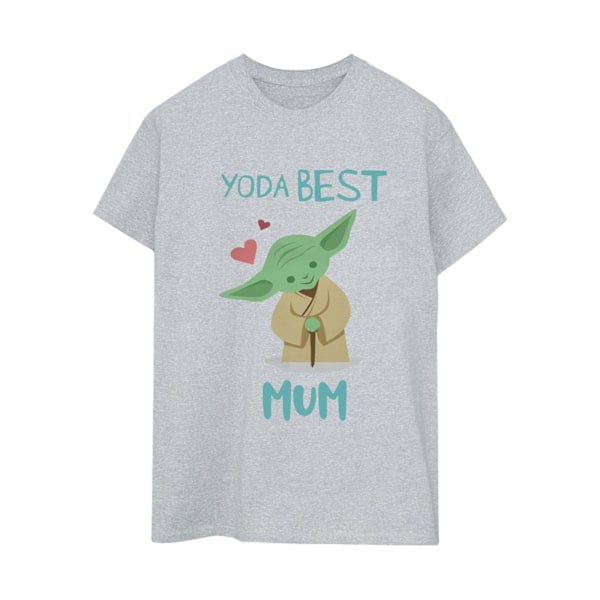 Star Wars Dam/Damer Yoda Bästa Mamma Bomull Boyfriend T-shirt Sports Grey M