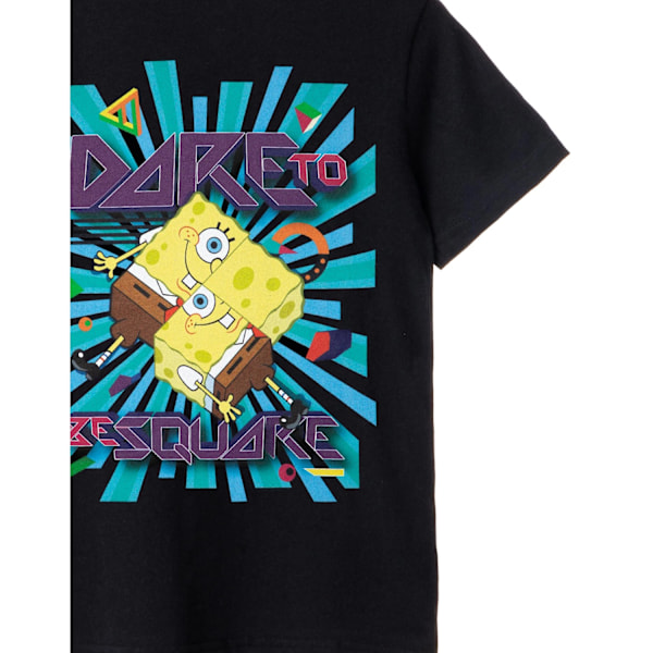 SpongeBob SquarePants Boys Dare To Be Square T-shirt 3-4 år Black 3-4 Years