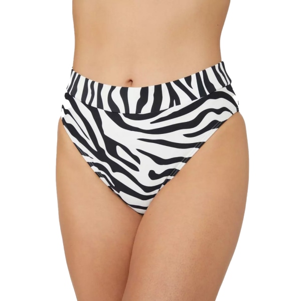 Underbara bikiniunderdelar med print för kvinnor/damer, 20 U White/Black 20 UK