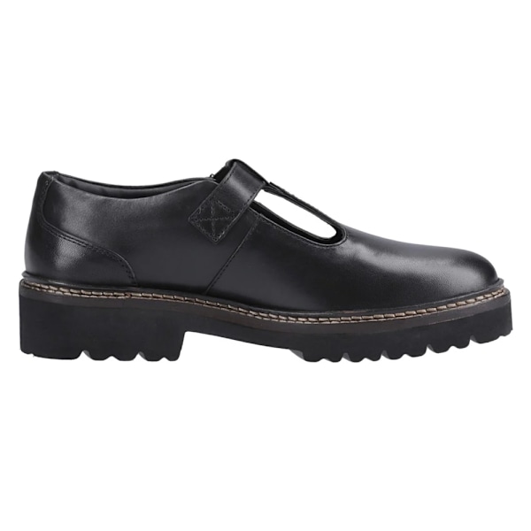 POD Dam/Kvinnor Kylee Snörning Läder T-Bar Skor 7 UK Svart Black 7 UK