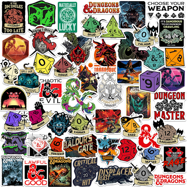 Dungeons & Dragons Deluxe Stickers (50-pack) One Size Multic Multicoloured One Size