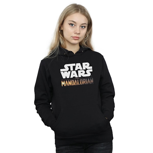 Star Wars Dam/Kvinnor The Mandalorian Logotyp Hoodie XXL Svart Black XXL