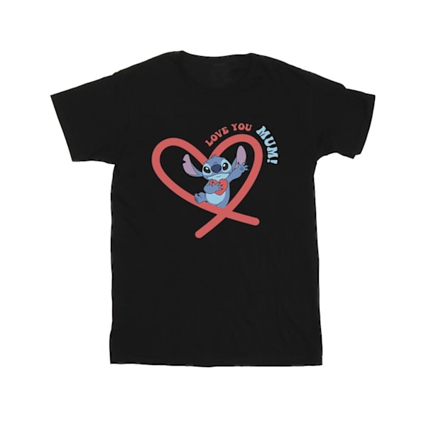 Disney Lilo & Stitch Love You Mum T-shirt S Svart Black S