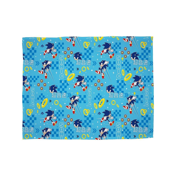 Sonic The Hedgehog Fleece geometrisk filt One Size Blå Blue One Size
