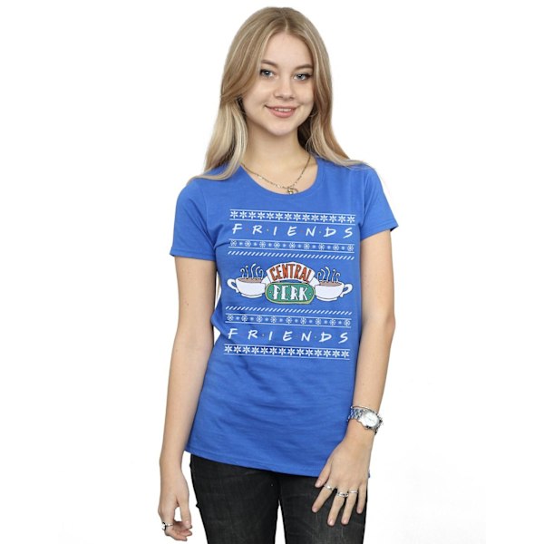Friends Dam/Damer Fair Isle Central Perk Bomull T-shirt XL Royal Blue XL