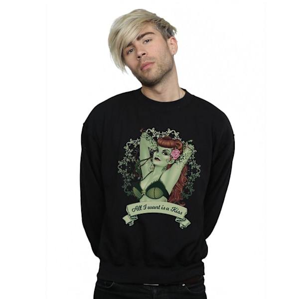 DC Comics Herr Poison Ivy All I want Is A Kiss Sweatshirt XXL B Black XXL