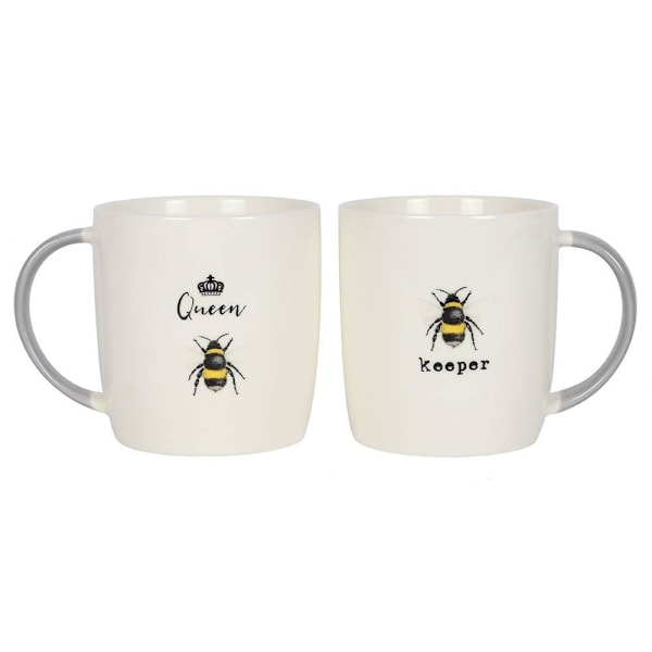 Something Different Queen and Keeper Mug Set One Size White White One Size