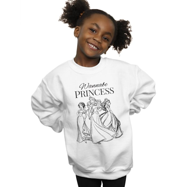 Disney Princess Girls Wannabe Princess Sweatshirt 9-11 år Vit White 9-11 Years