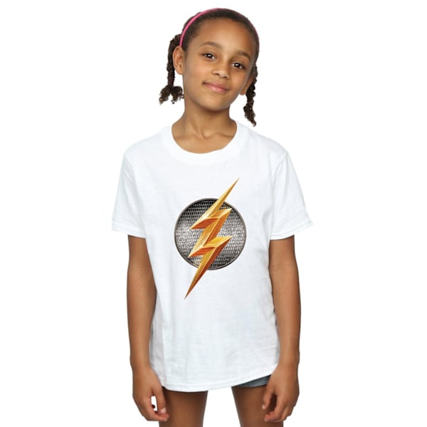 DC Comics Girls Justice League Movie Flash Emblem Bomull T-Shir White 12-13 Years