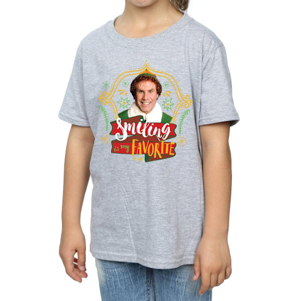 Elf Girls Buddy Smiling Bomull T-shirt 7-8 år Sports Grey Sports Grey 7-8 Years