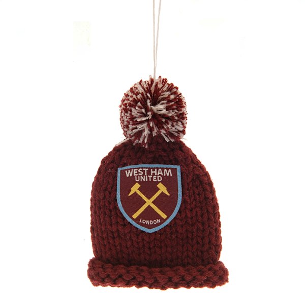 West Ham United FC Bobble Hat Dekoration för Bilspegel One Size Cl Claret Red/Blue/Yellow One Size