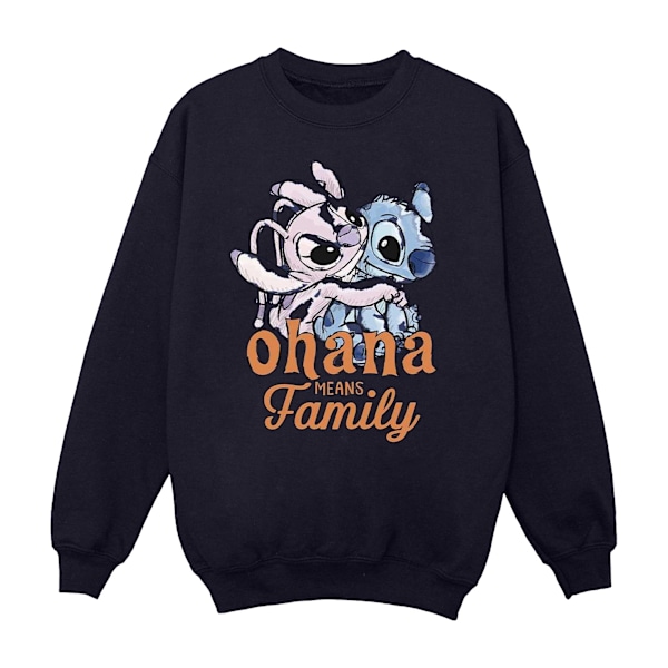 Disney Herr Lilo And Stitch Ohana Angel Hug Sweatshirt L Marinblå B Navy Blue L