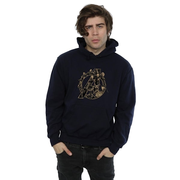 Avengers Infinity War Unisex Vuxen Logo Bomull Hoodie XL Marinblå B Navy Blue XL