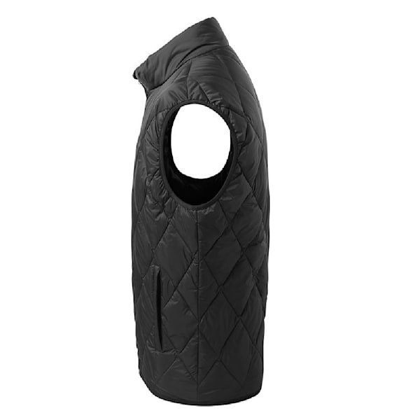 2786 Herr Diamant Rutig Vadderad Väst L Svart Black L
