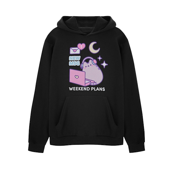 Pusheen Dam/Kvinnor Ny Msg Hoodie XL Svart Black XL