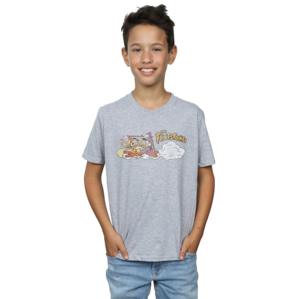 The Flintstones Boys Family Car Distressed T-Shirt 9-11 år S Sports Grey 9-11 Years