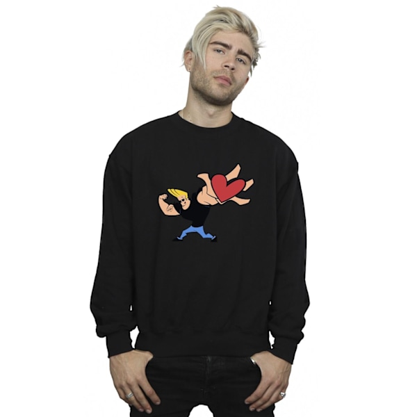 Johnny Bravo Herr Hjärta Present Sweatshirt XL Svart Black XL