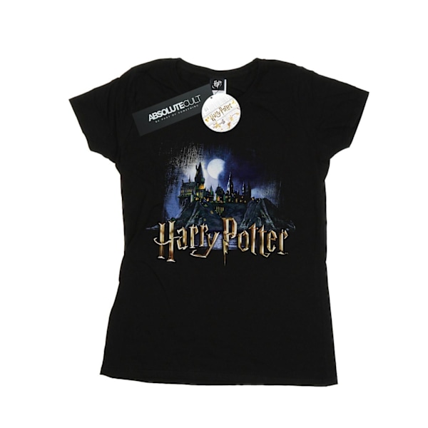 Hary Potter Dam/Dam Hogwarts Slott Bomull T-shirt XL Bla Black XL