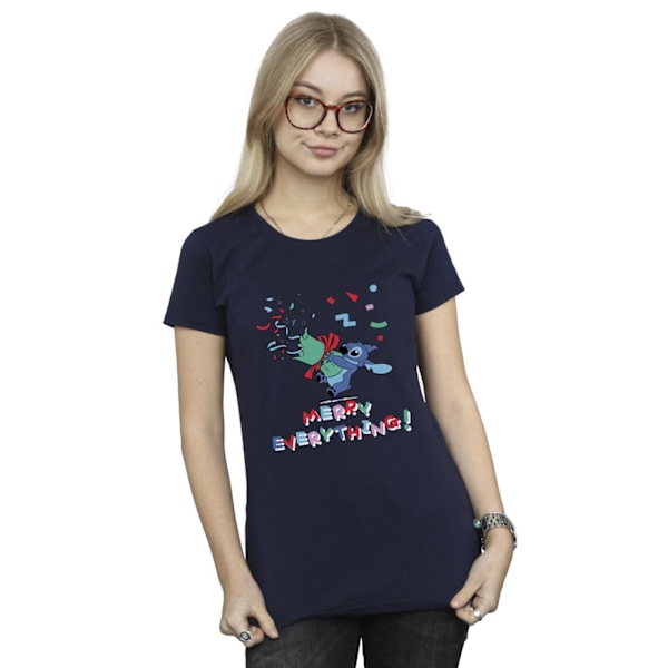 Disney Dam/Kvinnor Lilo Och Stitch Stitch Merry Everything Co Navy Blue XXL